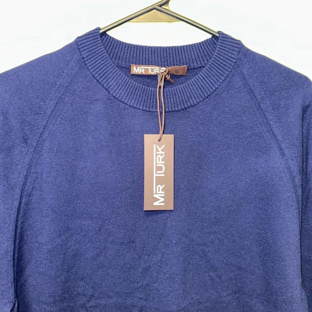 Mr. Turk Men’s NEW NWT Benton Pullover Size Small Navy Blue MSRP $328 Wool